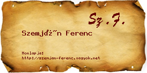 Szemján Ferenc névjegykártya
