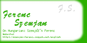 ferenc szemjan business card